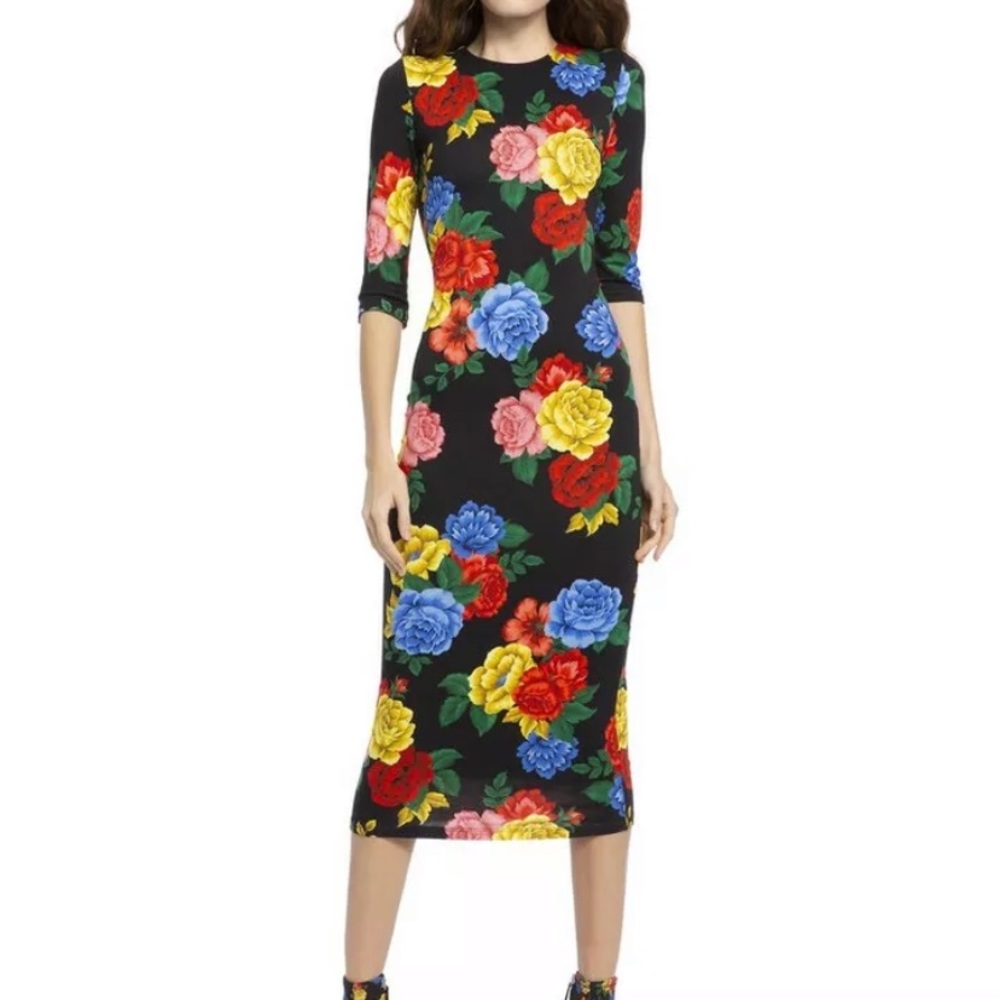 Alice and Olivia Floral Stretch Dress. Worn once and dry cleaned. Size 4